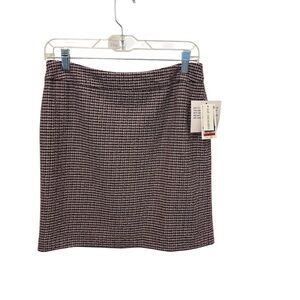 Macy's Pink and Black Houndstooth Mini Skirt